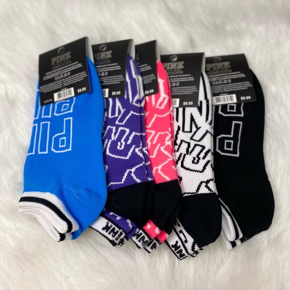 5PK Bundle PINK Victoria’s Secret Socks - Picture 3 of 11